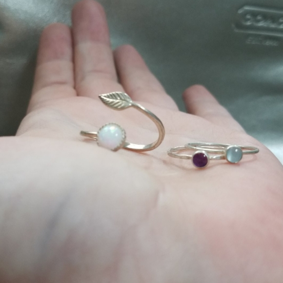 Triple apatite electroformed ring size 7 - Picture 2 of 2